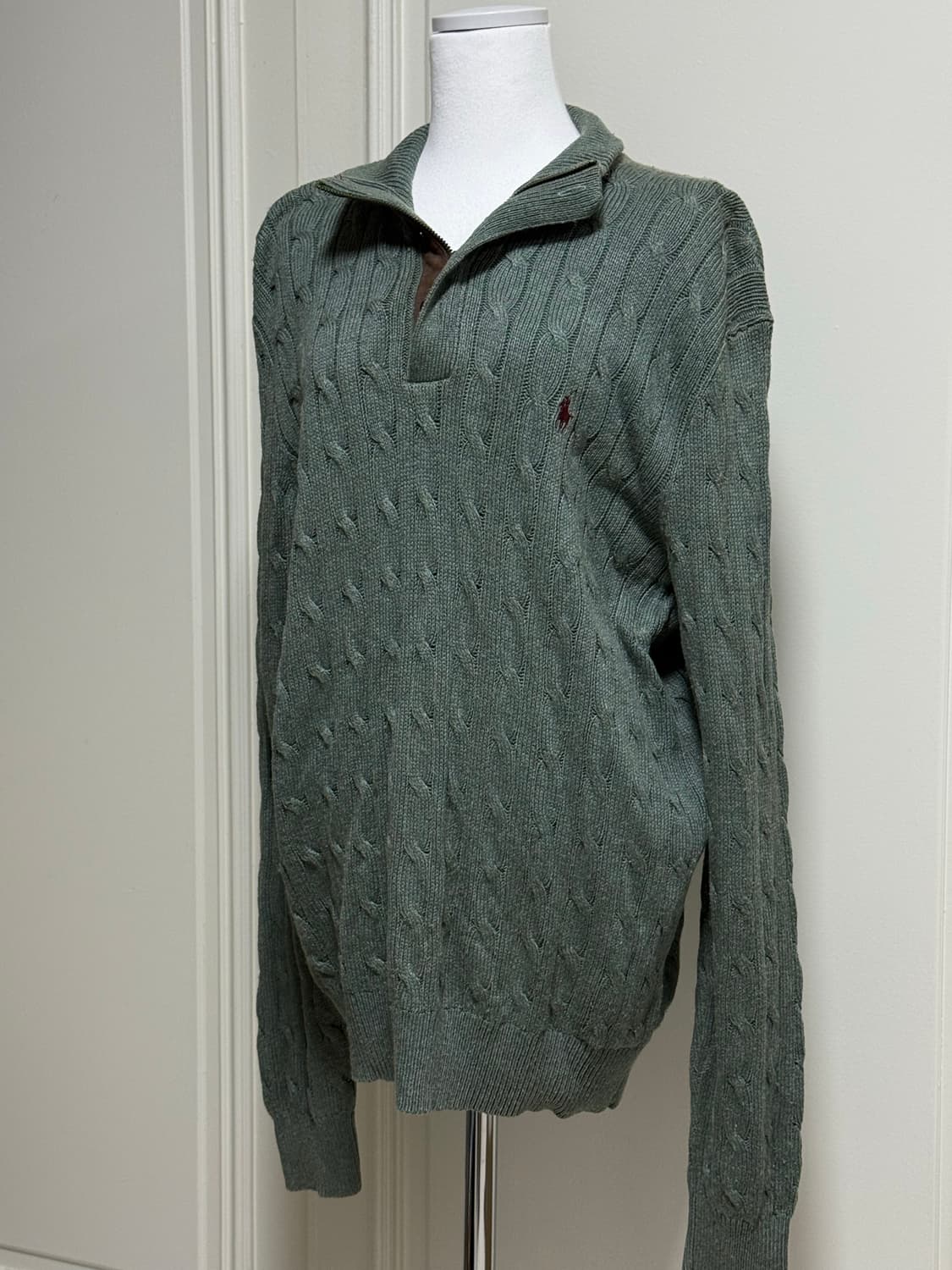 폴로 랄프로렌 카키올리브 반집업 니트 상품이미지3