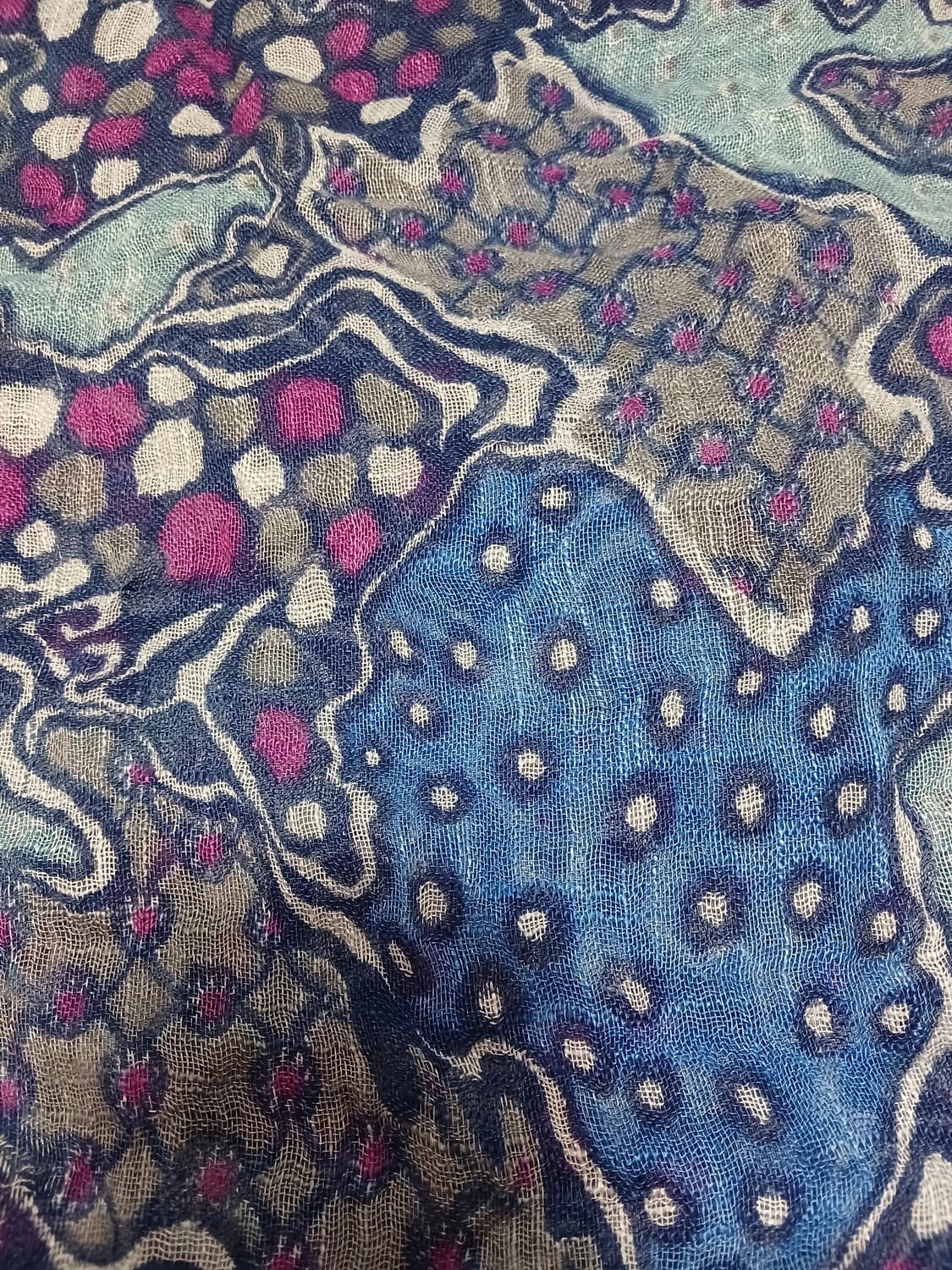 히피 패턴 블루 스카프 상품이미지2