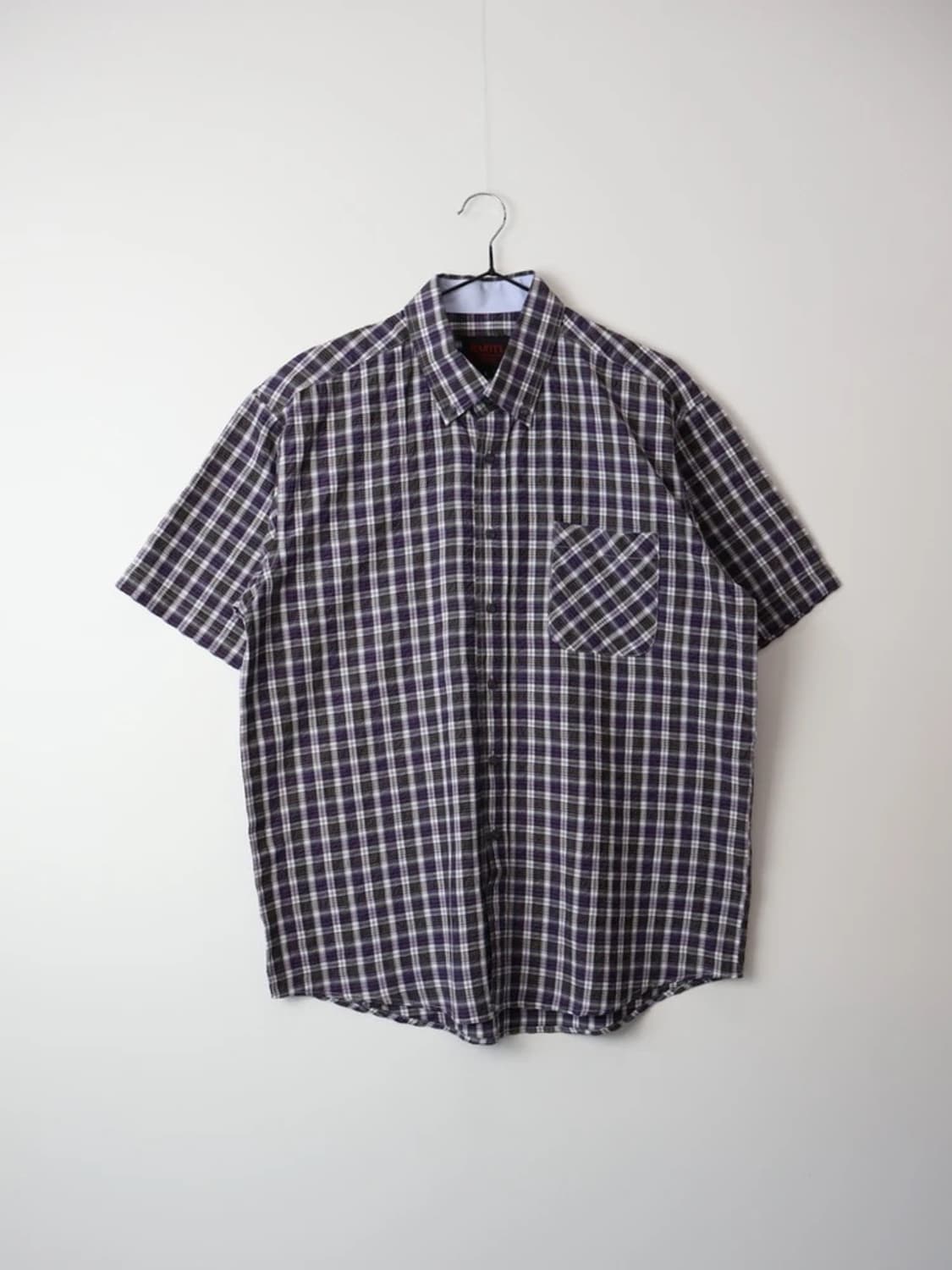 Rarity Check Short Sleeve Shirt Purple 상품이미지3