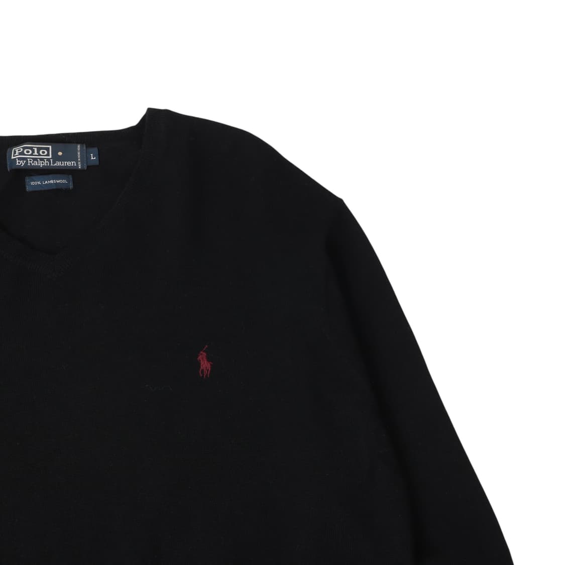 폴로 랄프로렌 블랙 램스울 브이넥 니트 상품이미지3