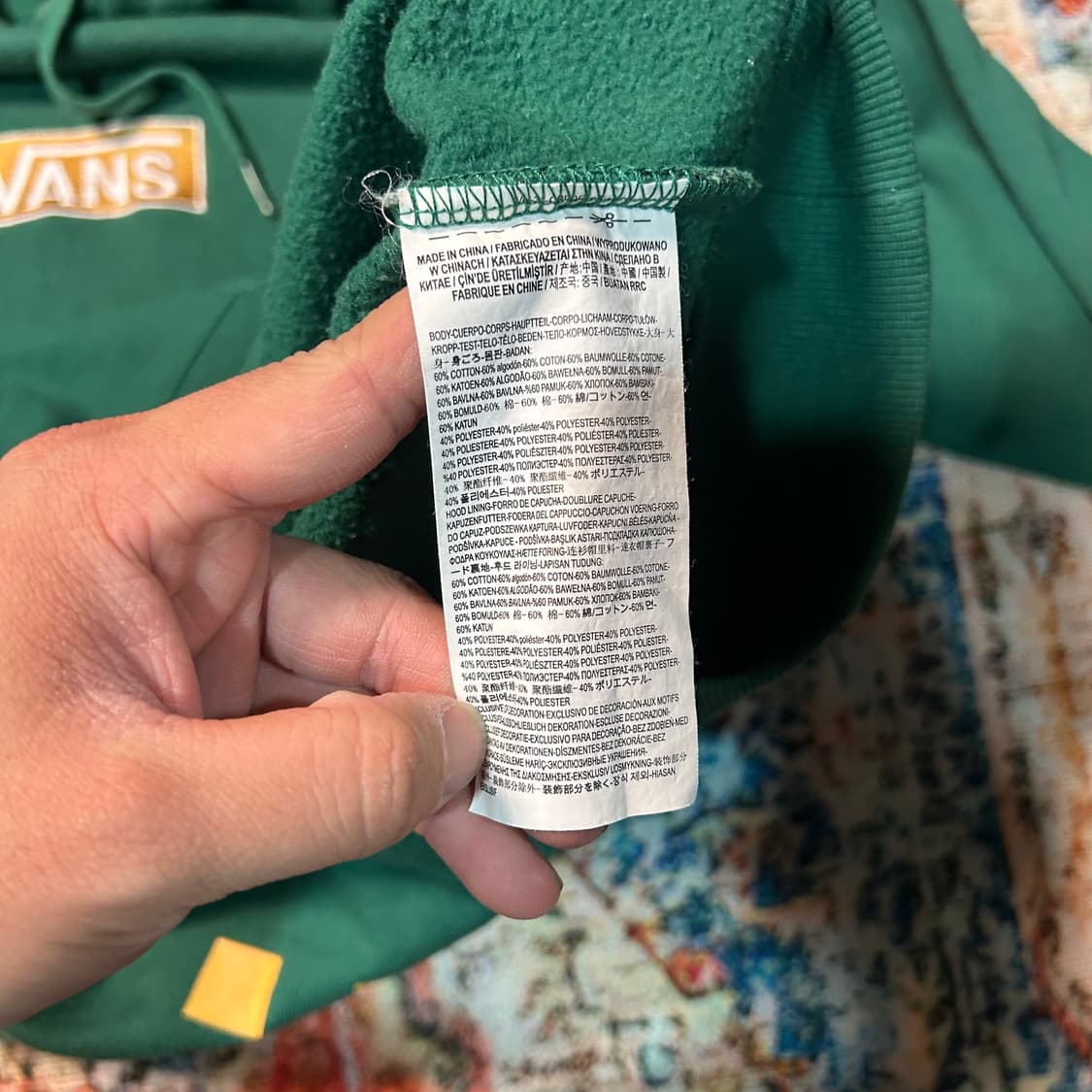 [XL] 반스 박스로고 체커보드 그린 후드티 상품이미지8