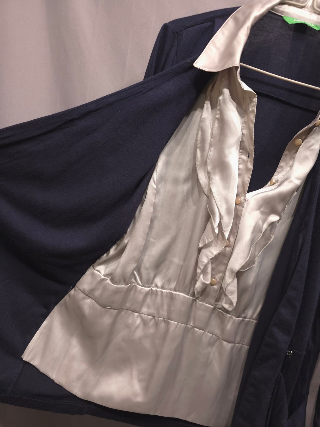 크로커다일 레이디 가디건 일체형 프릴 블라우스 105(100) 상품이미지2