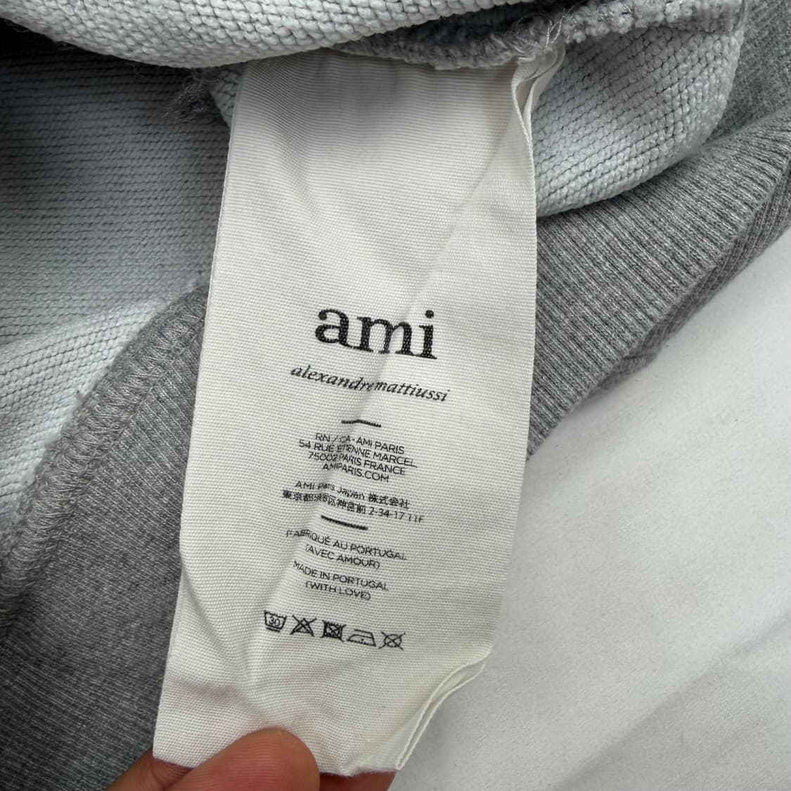 아미 스몰 하트 로고 그레이 후드티 S 상품이미지9