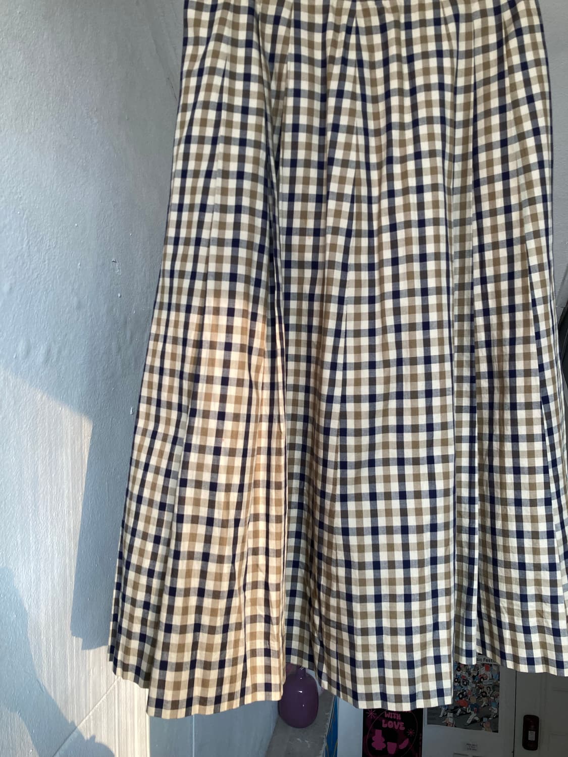 플리츠 체크 미디 스커트 상품이미지8