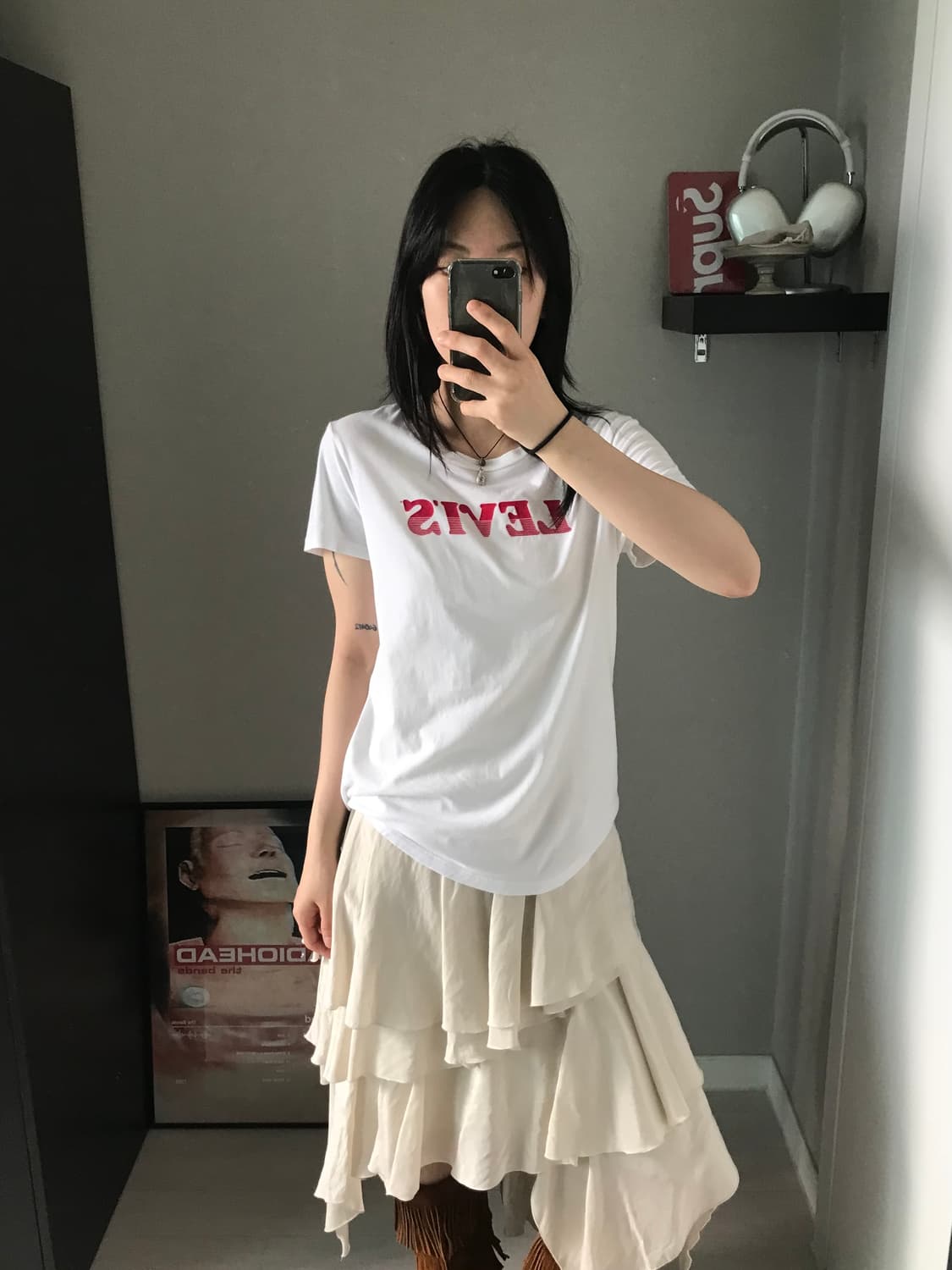 리바이스 중앙 프린팅 화이트 반팔티 상품이미지1