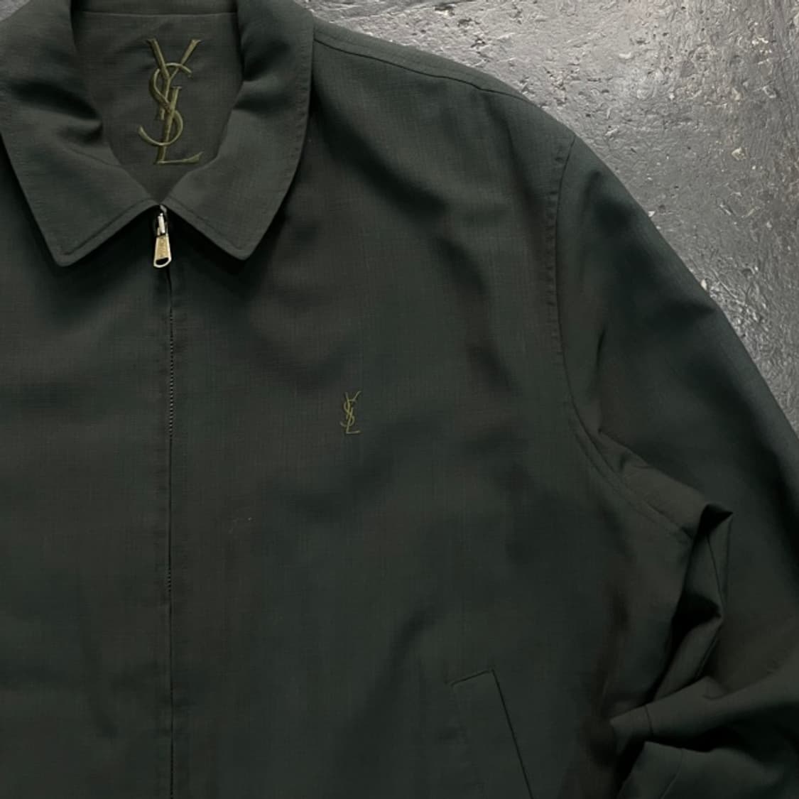 105 입생로랑 미니멀 린넨 블루종 자켓 상품이미지2