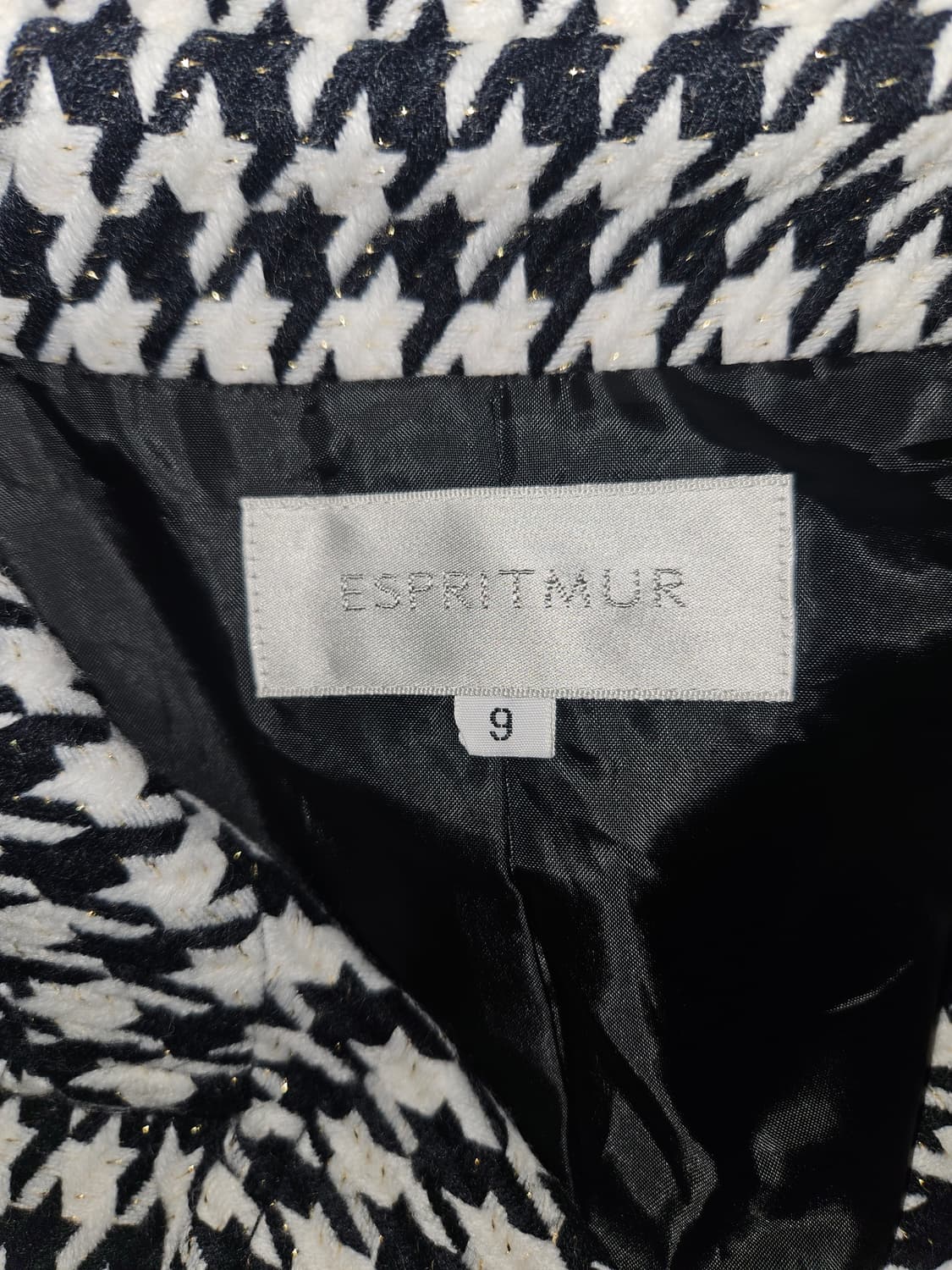 espritmur 빈티지 히메 하운드체크 패턴 숏코트 상품이미지4