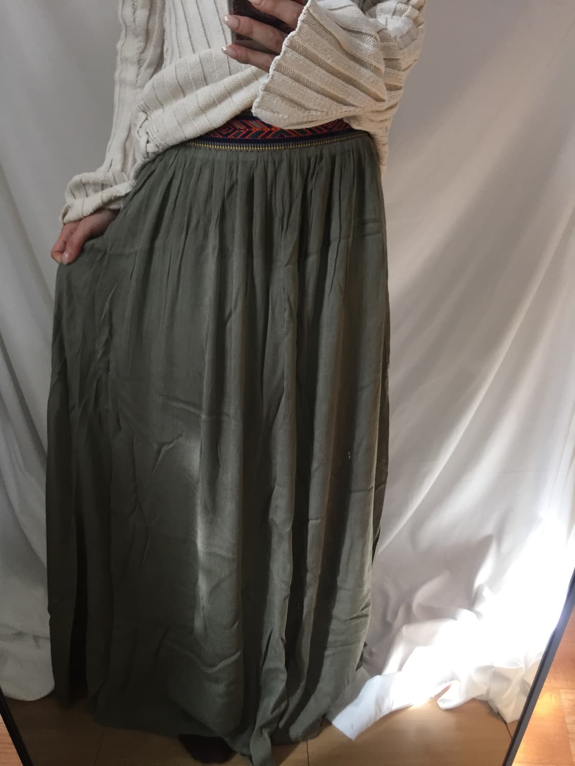 보헤미안 포인트 롱스커트 상품이미지6