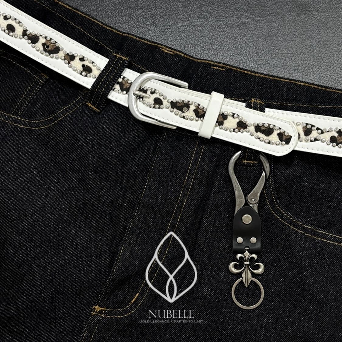 🌗 Leopard stud belt / 호피 스터드 웨스턴 벨트 상품이미지2