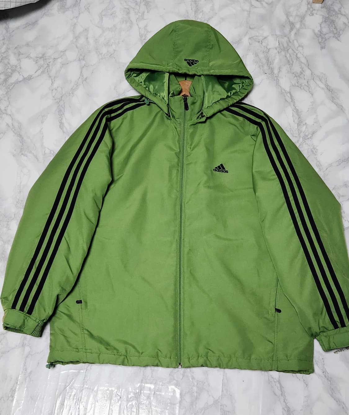 아디다스 삼선 연두콩 바람막이 후드 점퍼 자켓 상품이미지1