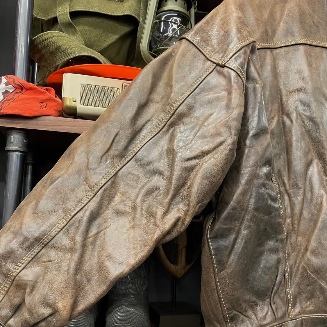 70s 카우하이드 리얼 레더 type 3 모델 트러커 소가죽 자켓 상품이미지7