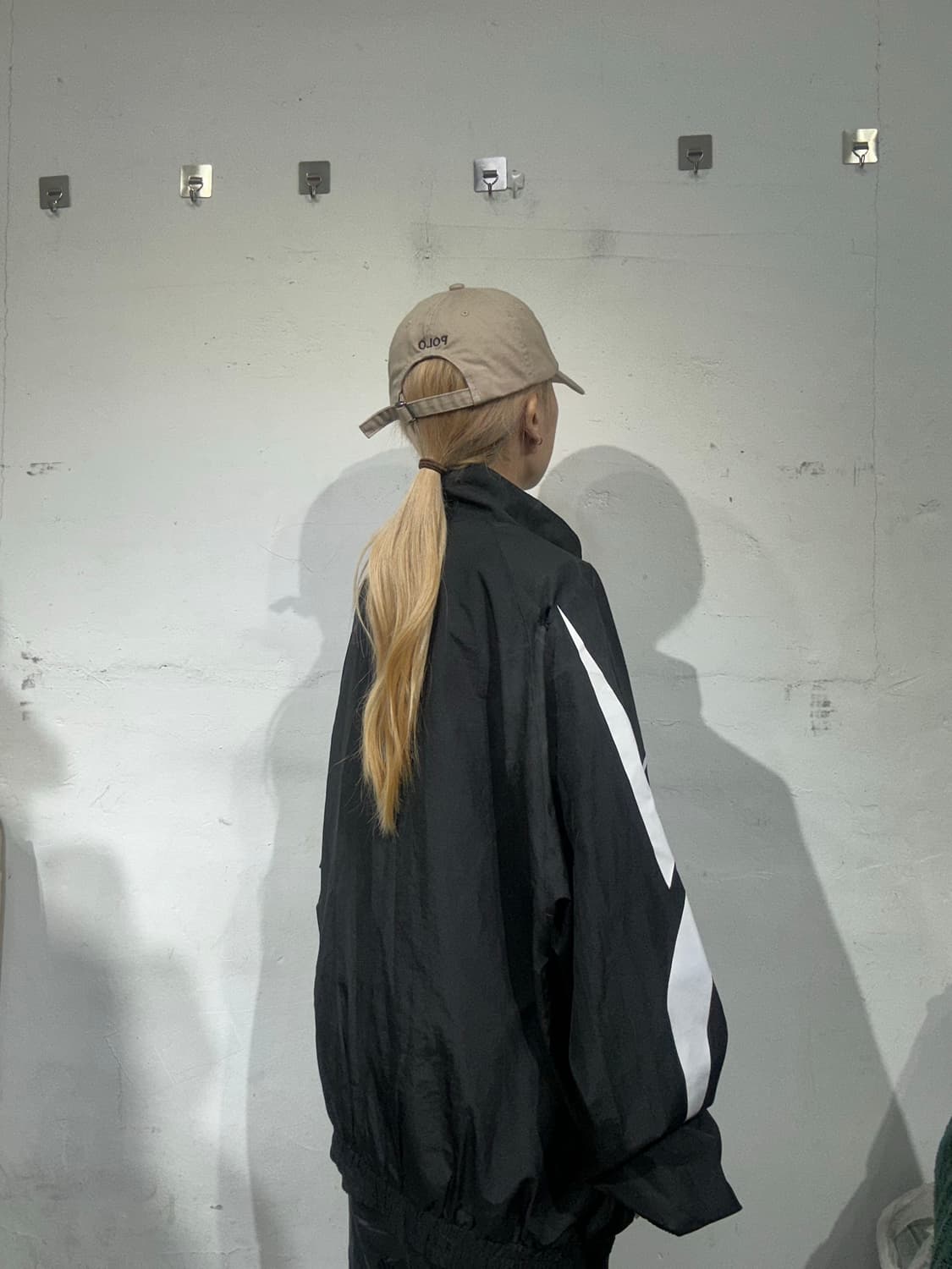 리복 블랙 올드스쿨 오버핏 바람막이 자켓 2XL 상품이미지3