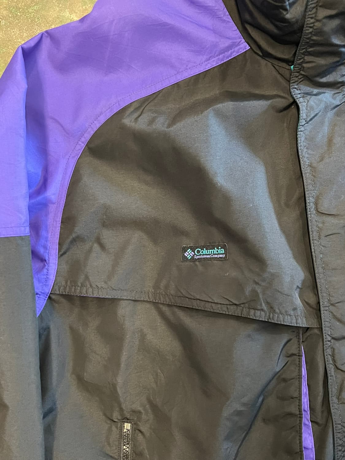 90's [XL] 올드 콜롬비아 컬러블록 바람막이 나일론 쉘 빈티지 자켓 상품이미지4