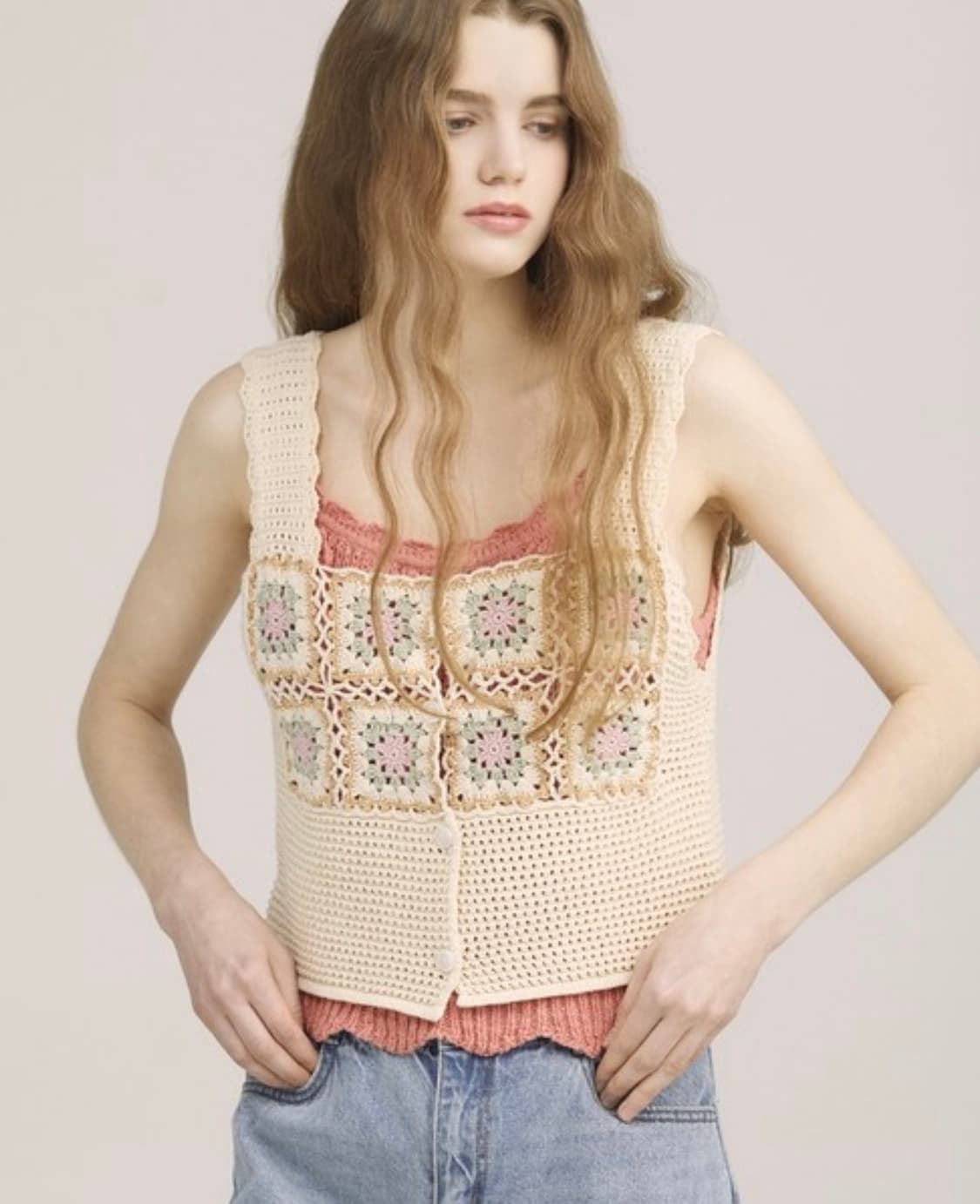 새상품 써스데이아일랜드 플라워 뷔스티에 상품이미지1