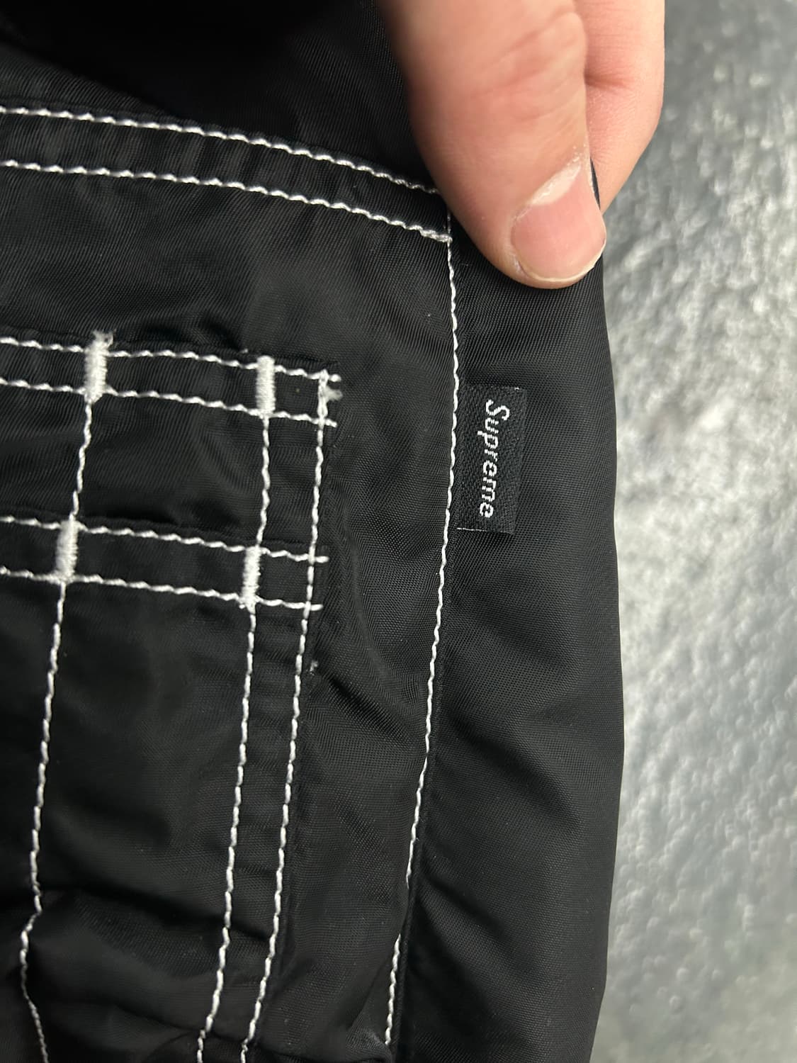 슈프림 콘트라스트스티치리버시볼ma1자켓 (지브라 블랙) 상품이미지5