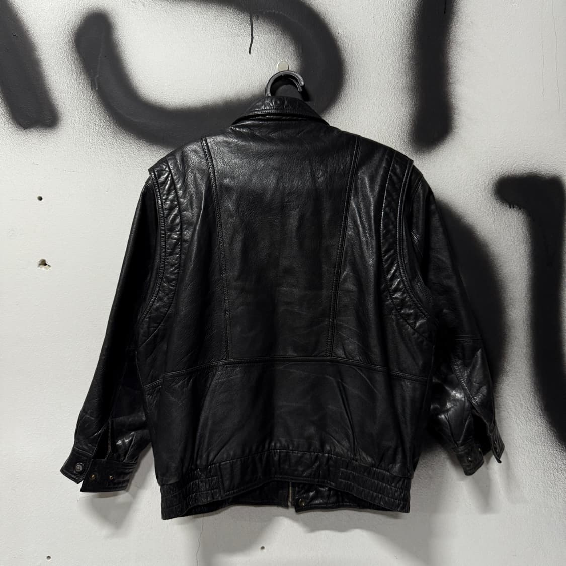VTG 빈티지 100% 소가죽 리얼레더 싱글 블루종 자켓 상품이미지2
