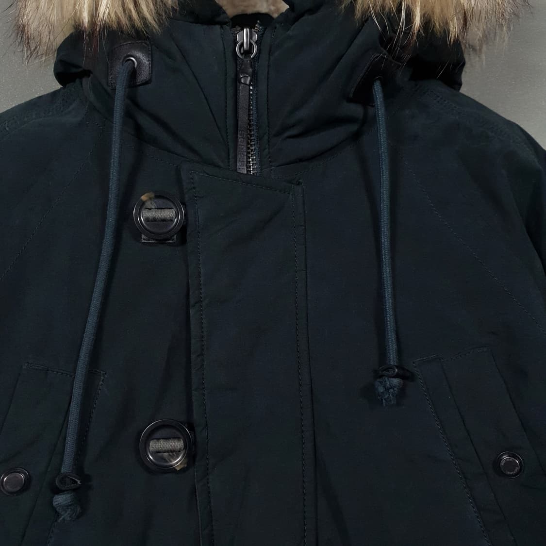 코오롱 시리즈 나누크 라쿤 퍼 대장급 헤비 다운 패딩 점퍼 다크그린 카키 상품이미지2