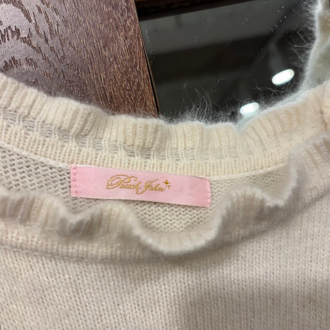 일본 빈티지 아이보리 앙고라 니트 오프숄더 원피스 달천 갸루 상품이미지8