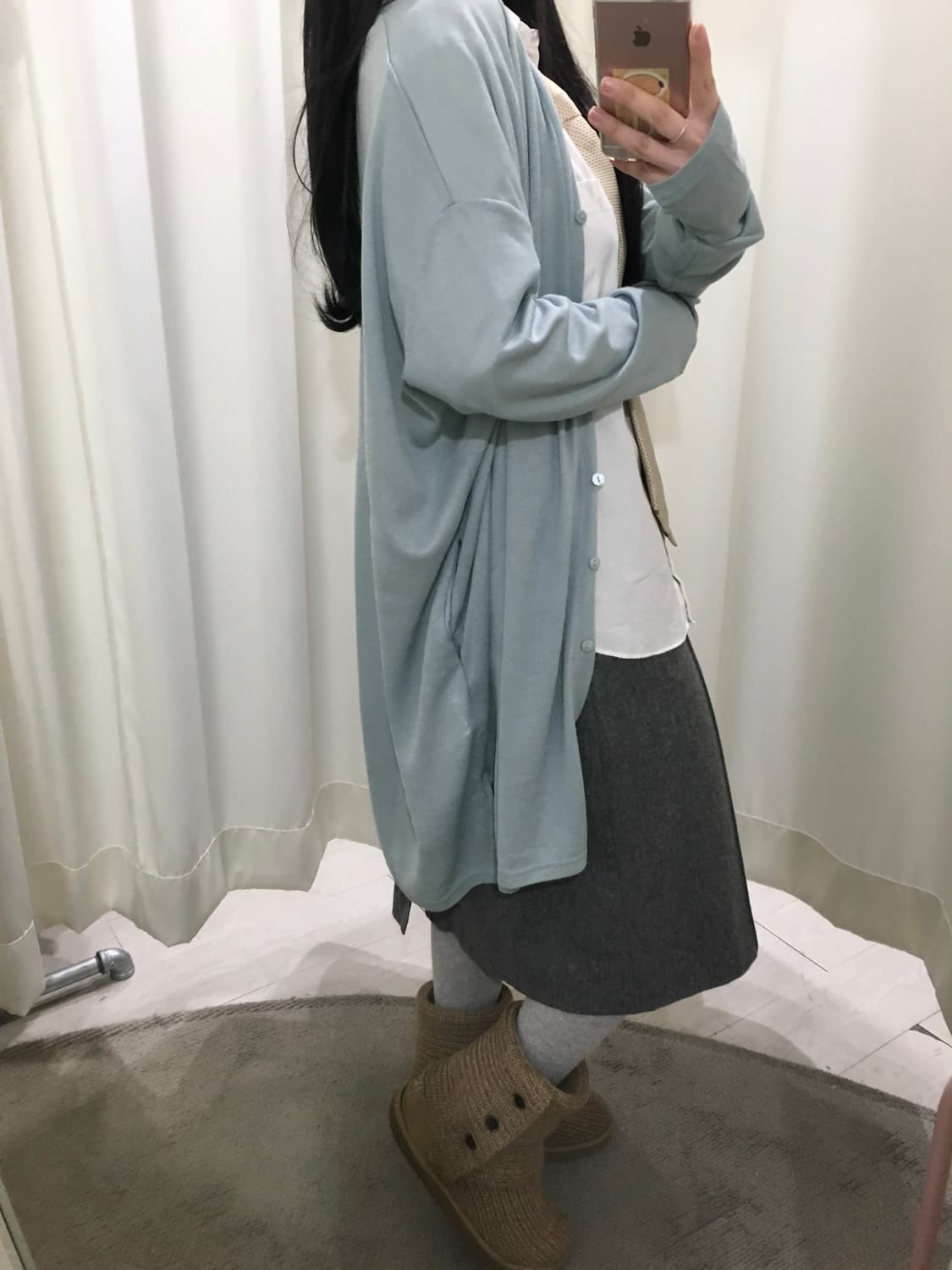 EAST BOY button Midi skirt 상품이미지5