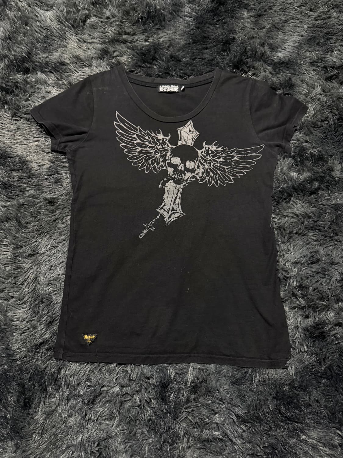 크로스 날개비즈디테일 y2k 반팔 상품이미지2