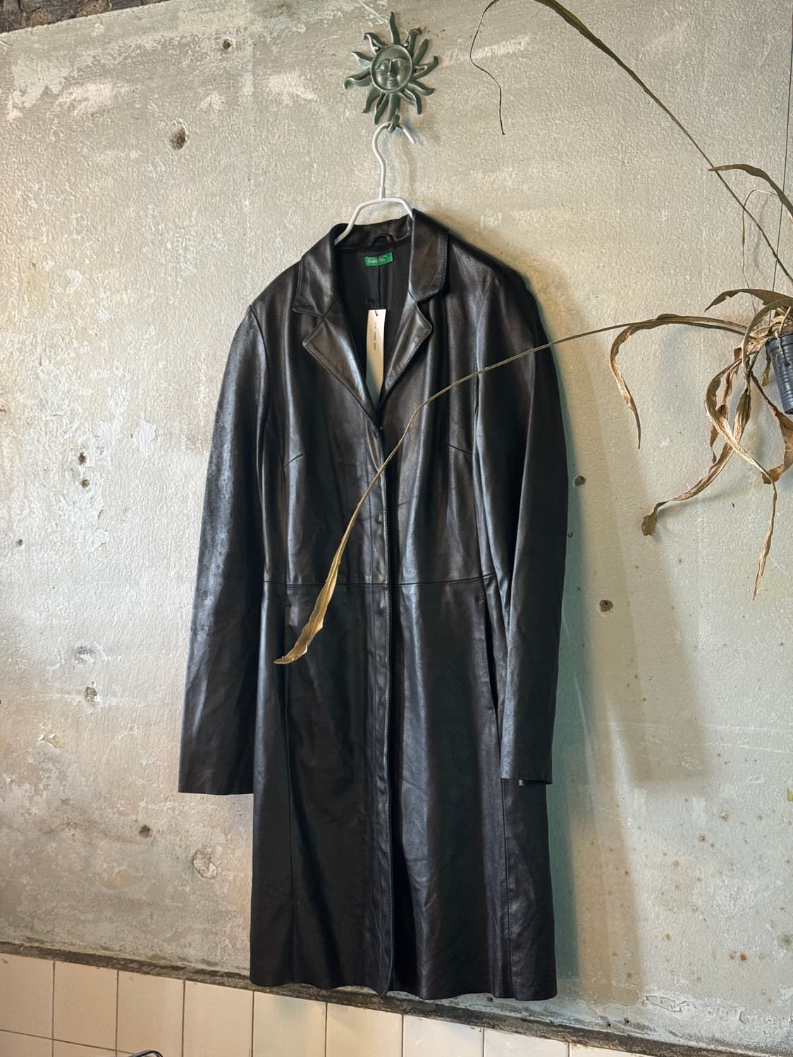 44-55 ) BENETTON Leather Flare Coat 상품이미지1