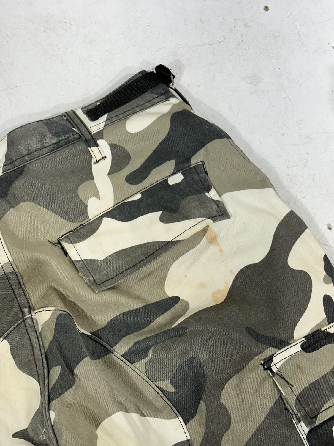 빈티지 카키 밀리터리 카모 와이드 카고 팬츠 군대 바지 상품이미지6