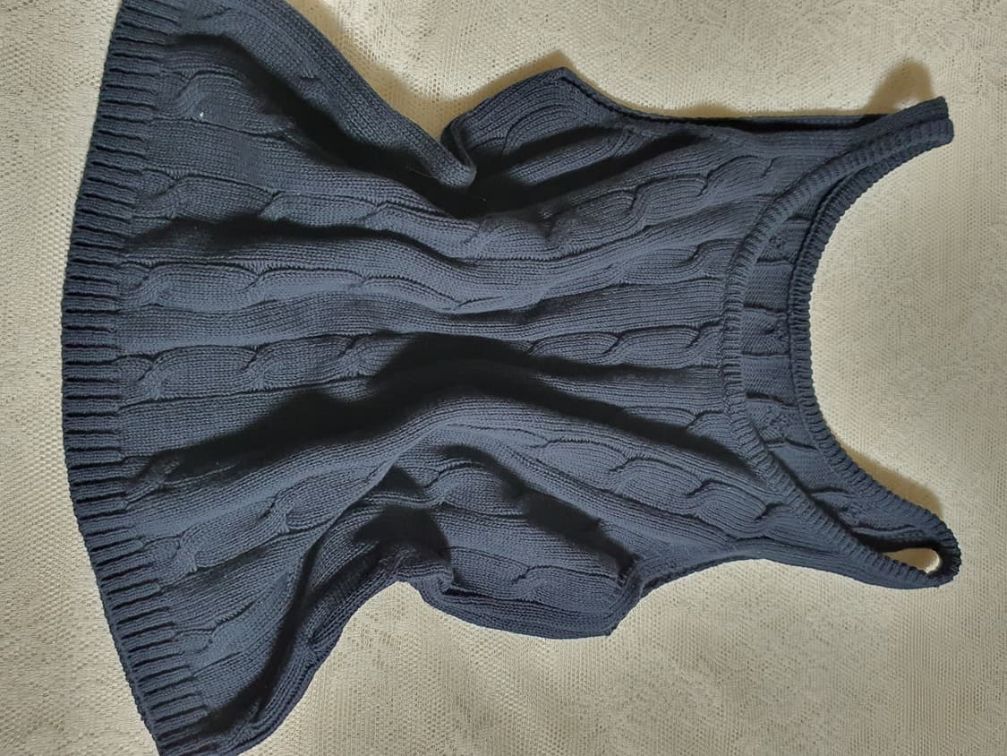 [빈티지] 꽈배기 니트 끈나시 네이비 상품이미지7