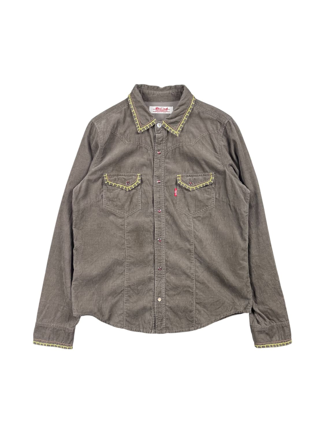 Levi's 노랑스티치 자수 골덴 브라운셔츠  상품이미지1