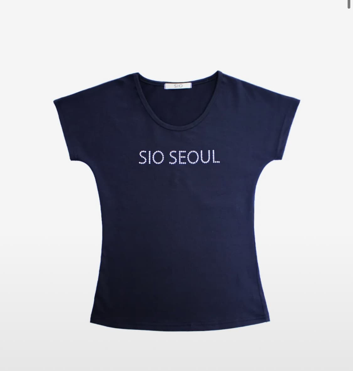 시오 서울 펄 숏 슬리브 탑 반팔 네이비 상품이미지1