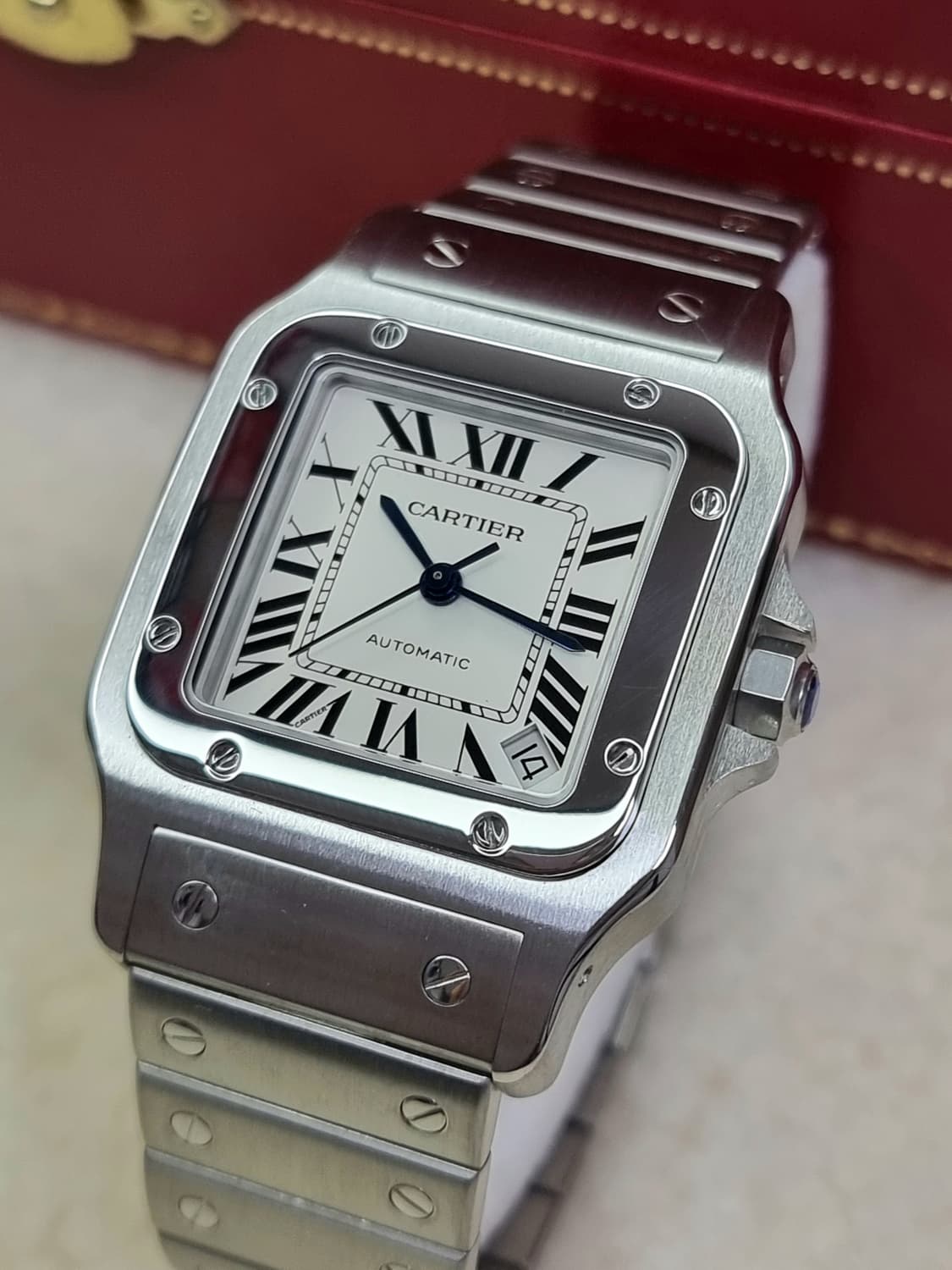 까르띠에 산토스 갈베 스틸 XL 블랙로만 오토매틱 남성시계 08년식 상품이미지1