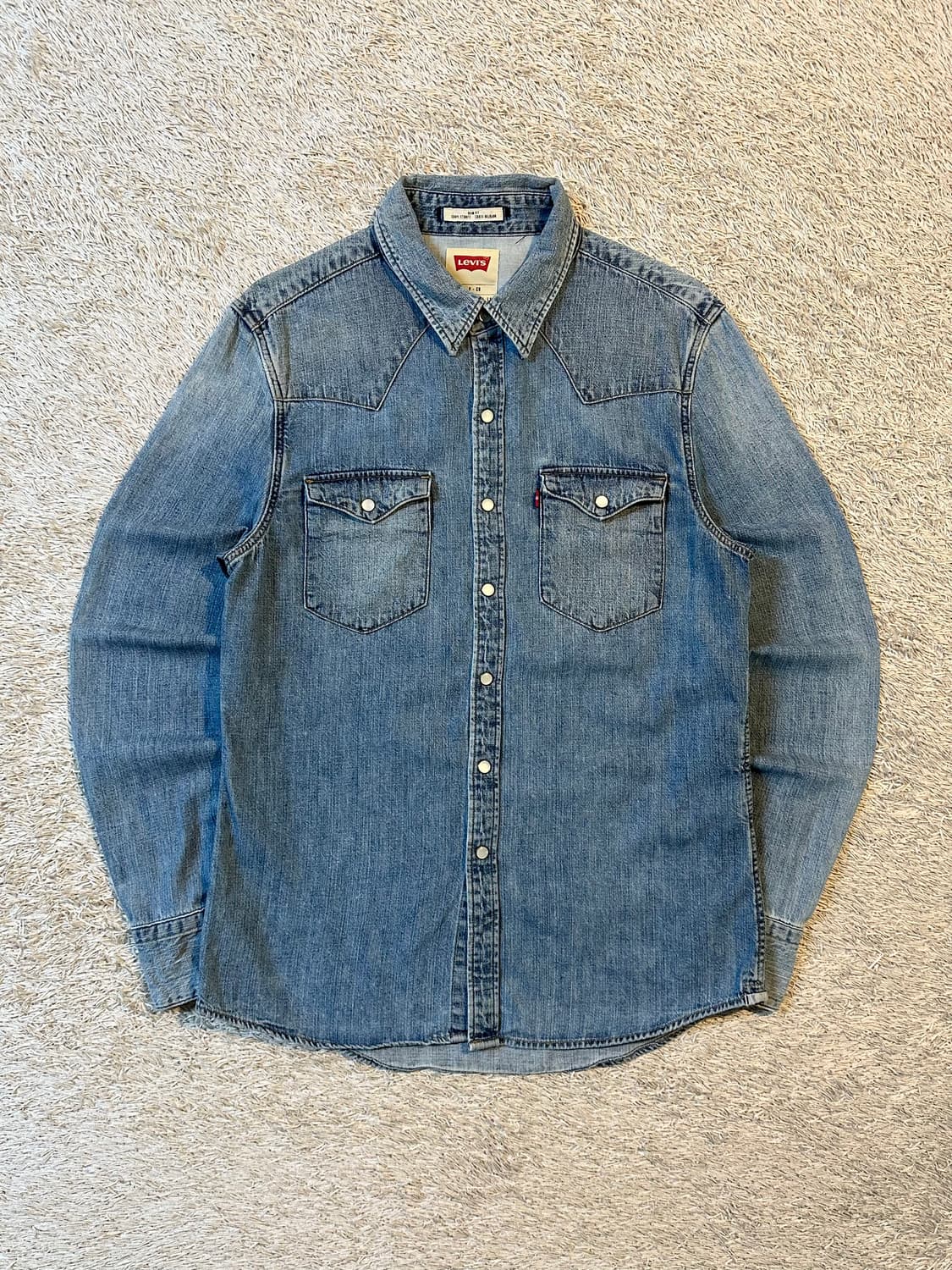 리바이스 LEVI'S 웨스턴 투포켓 데님 셔츠 연청 상품이미지1