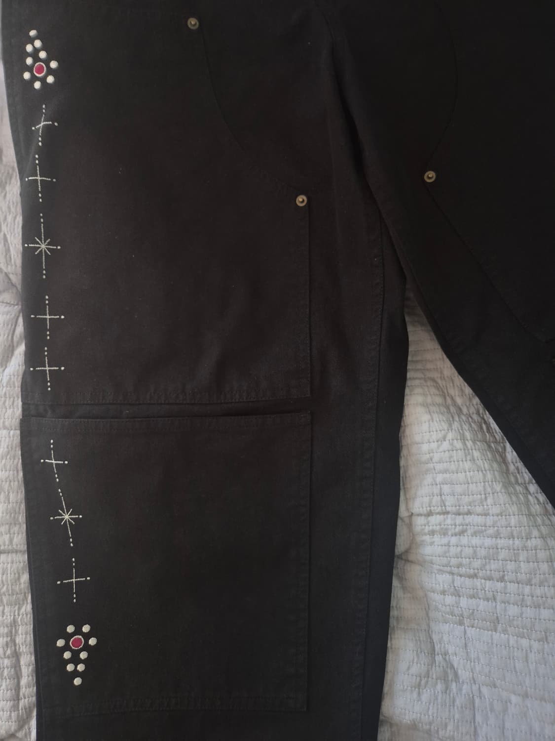 아오이로 페이크 스터드 커티드 더블니 팬츠 상품이미지5