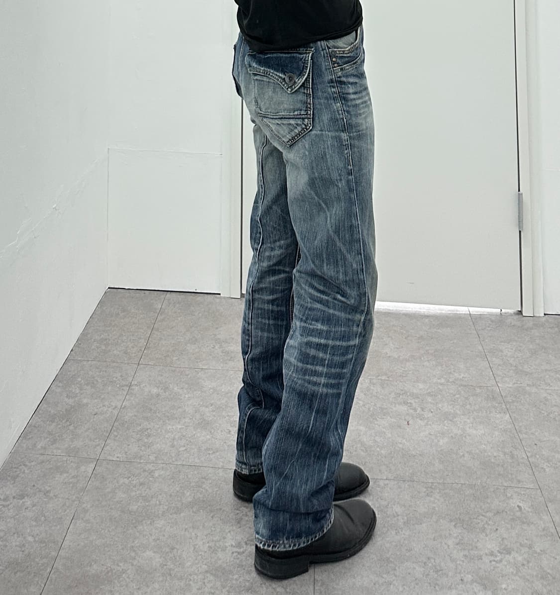 Navy produce stud & zipper detail denim  상품이미지2