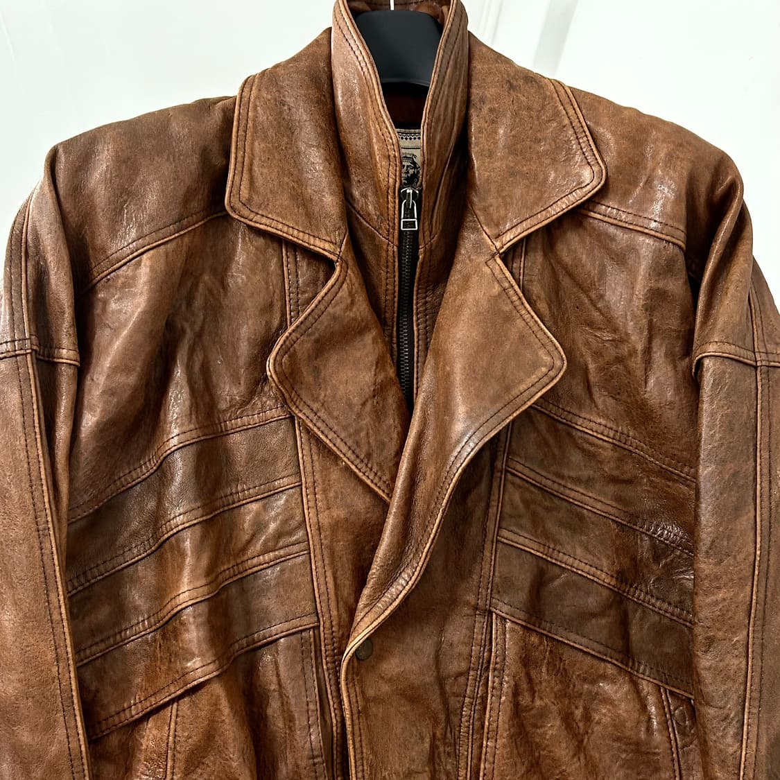 H.B. Leather 양가죽 레이어드 웨스턴 봄버 자켓 상품이미지6