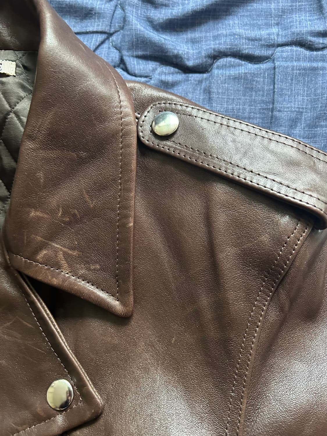 Auralee 헤비 램 레더 라이더 자켓 5사이즈 상품이미지3