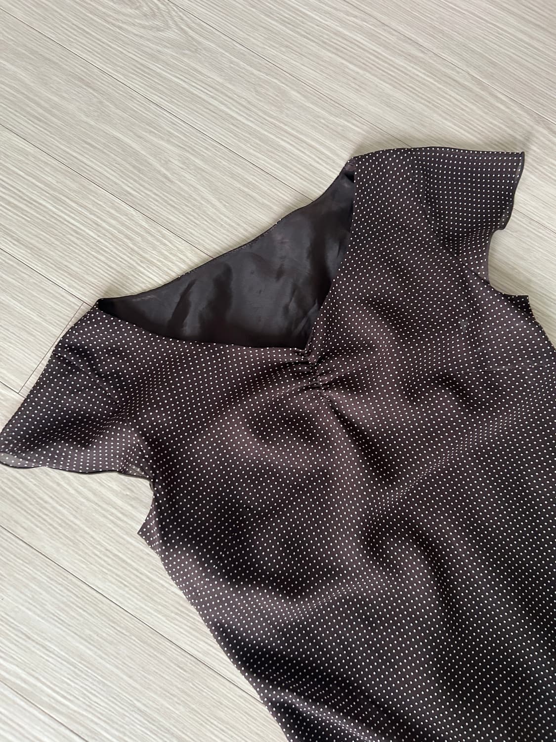 빈티지 브라운 도트 원피스 상품이미지2