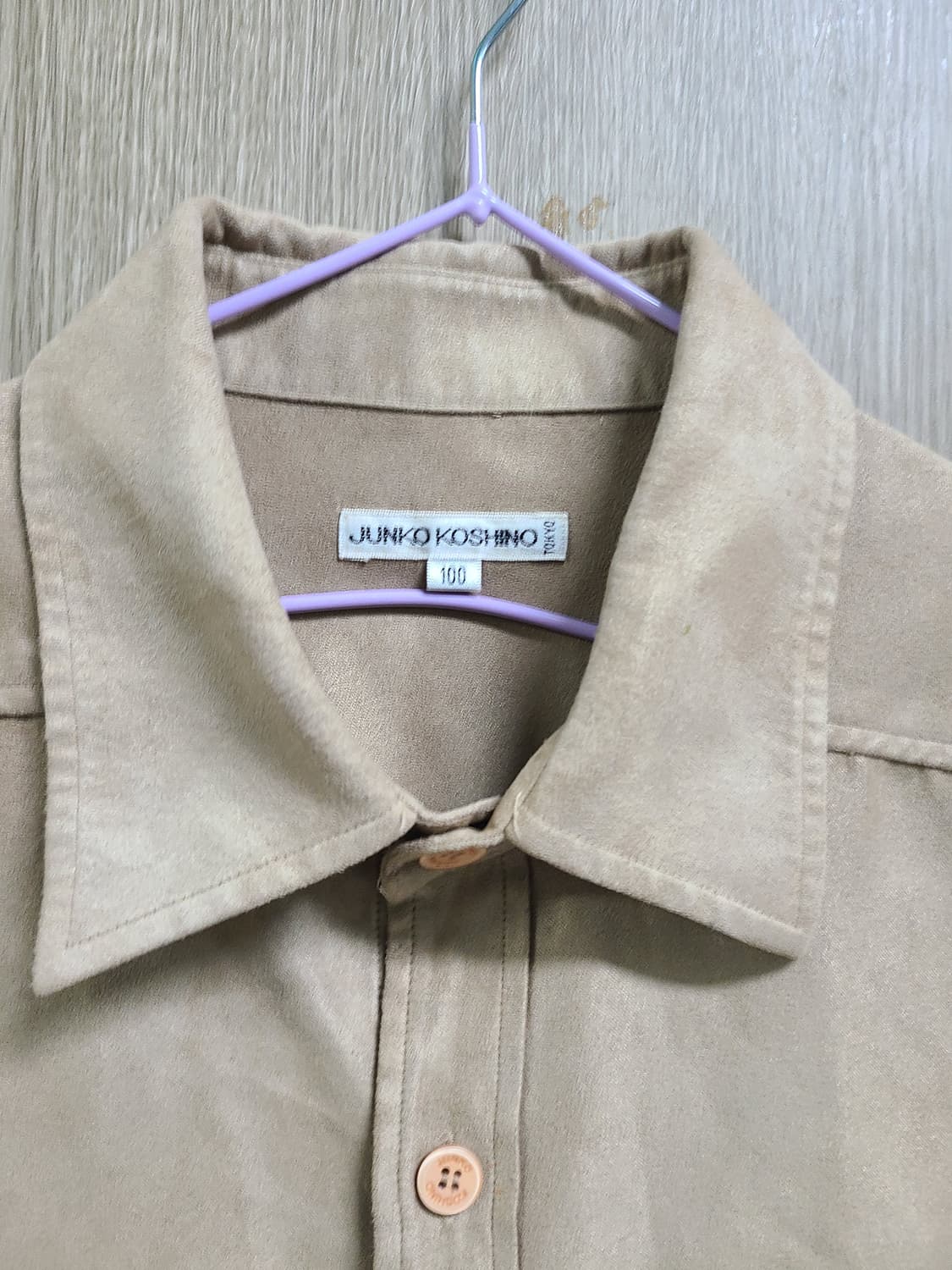 준코 코시모 스웨이드 셔츠 베이지 100 상품이미지2