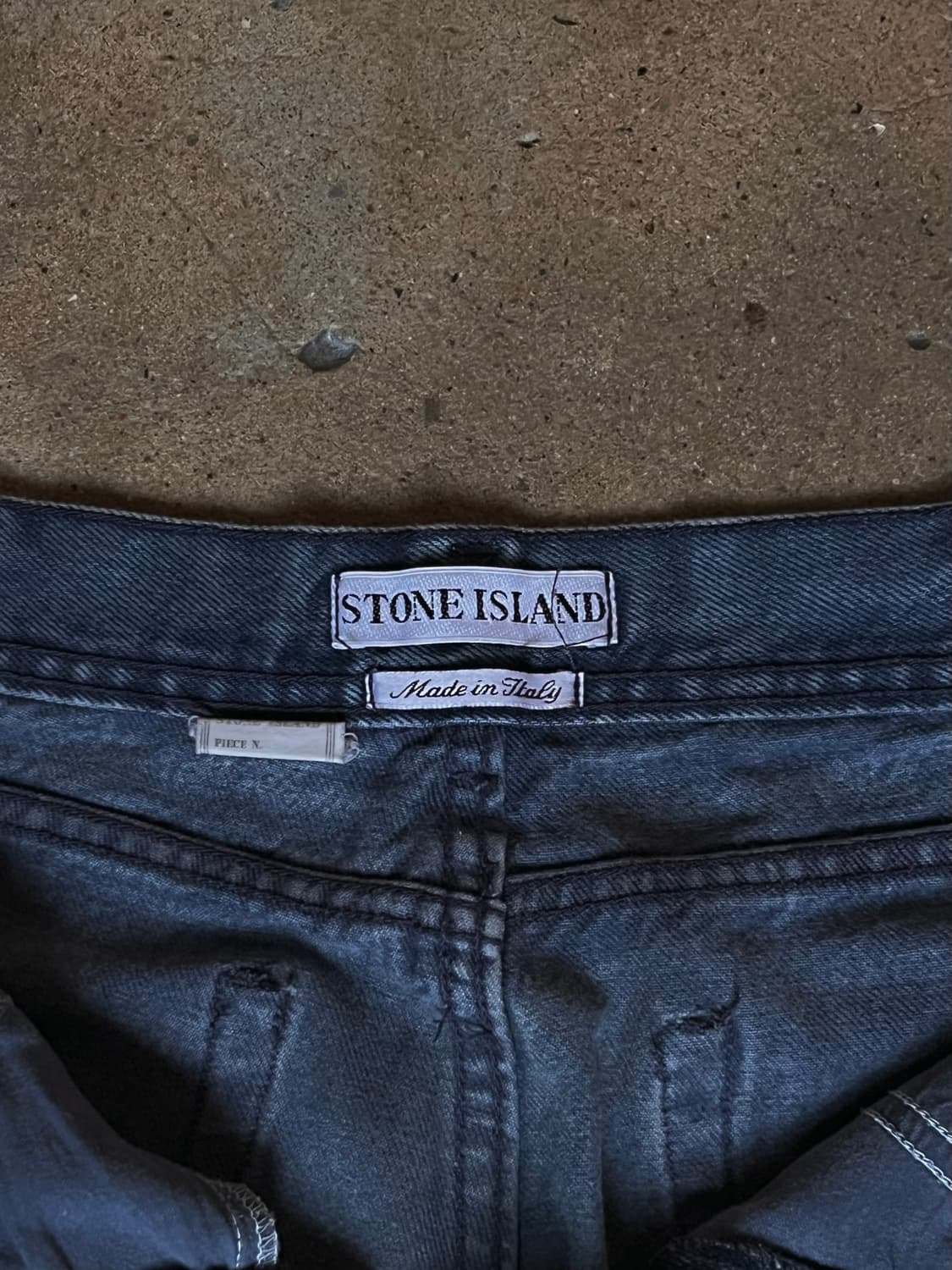 [48]90s 스톤아일랜드 아카이브 그린 엣지드 패치 데님 상품이미지3