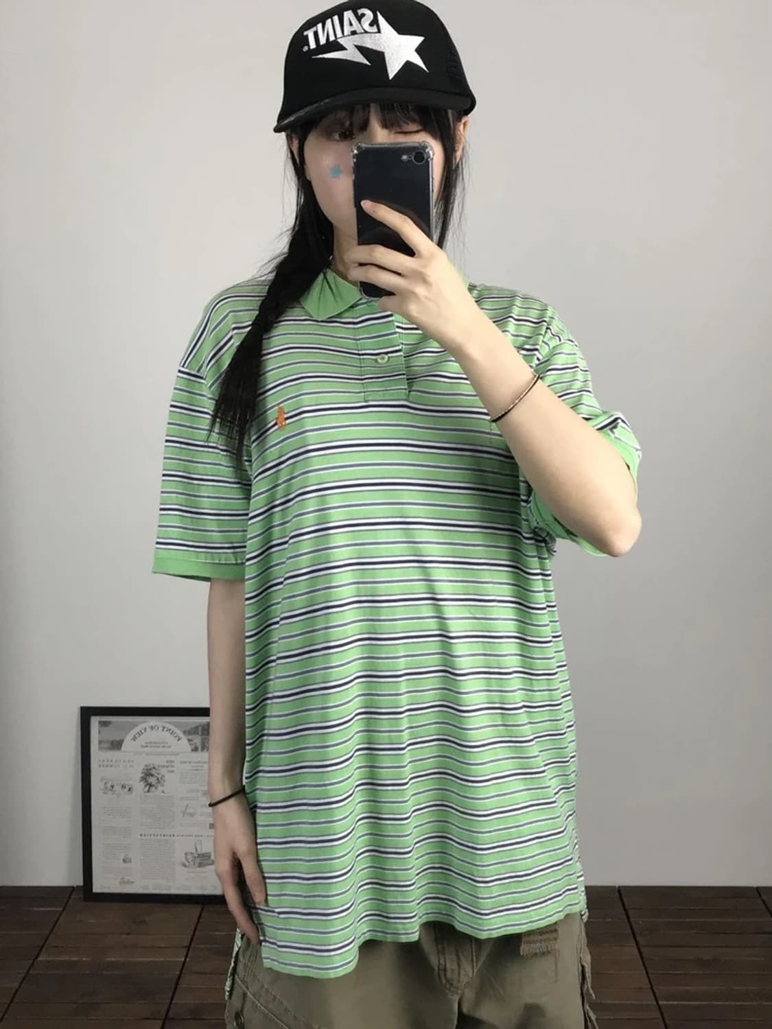 Polo Ralph Lauren Green Stripe Polo 상품이미지2