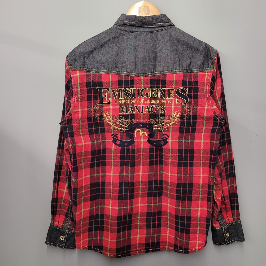 Evisu 에비수 체크 데님 셔츠 레드 상품이미지2