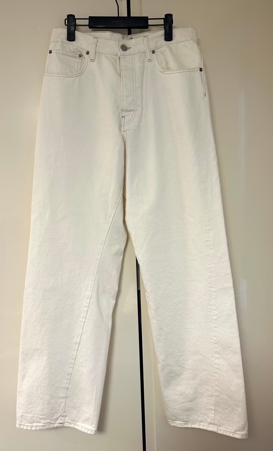 [32] 선플라워 와이드 트위스트 데님 빈티지 화이트 상품이미지3