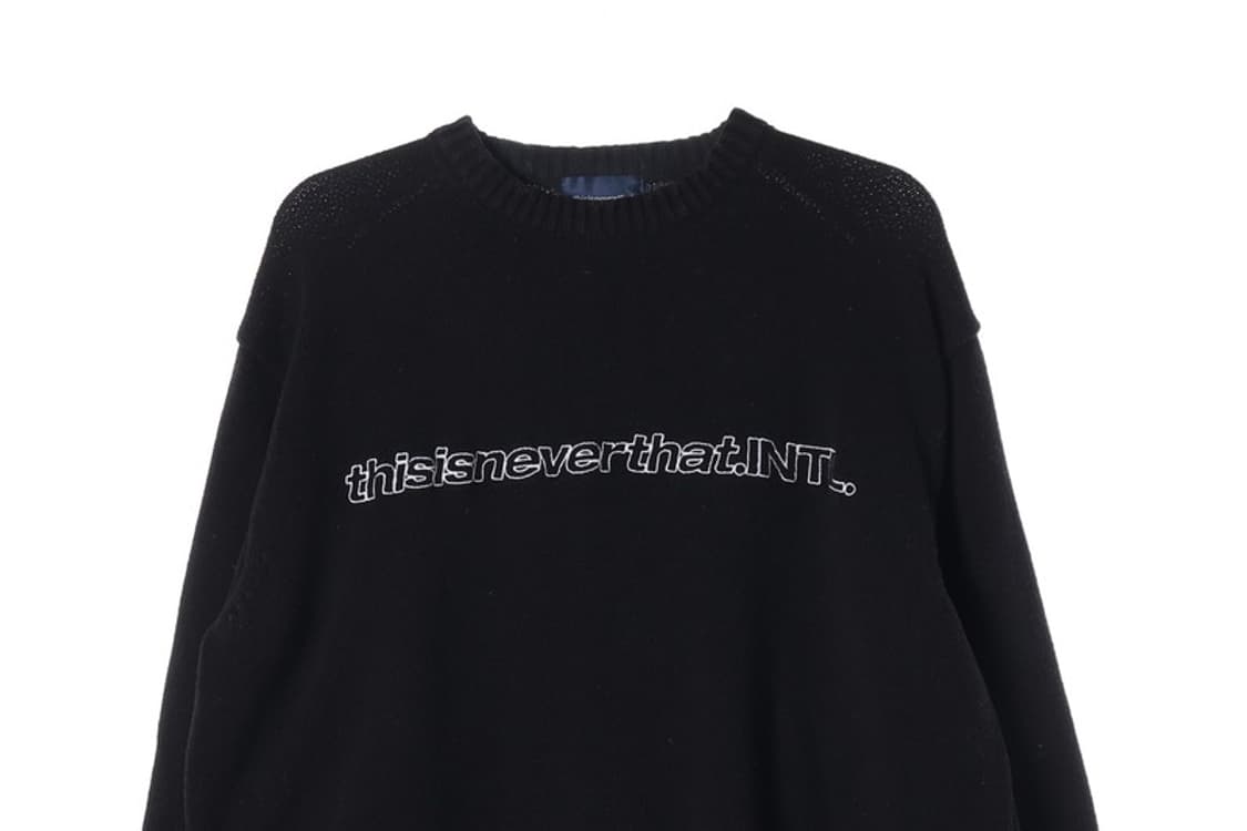 디스이즈네버댓 아웃라인 로고 코튼 니트 L 상품이미지3
