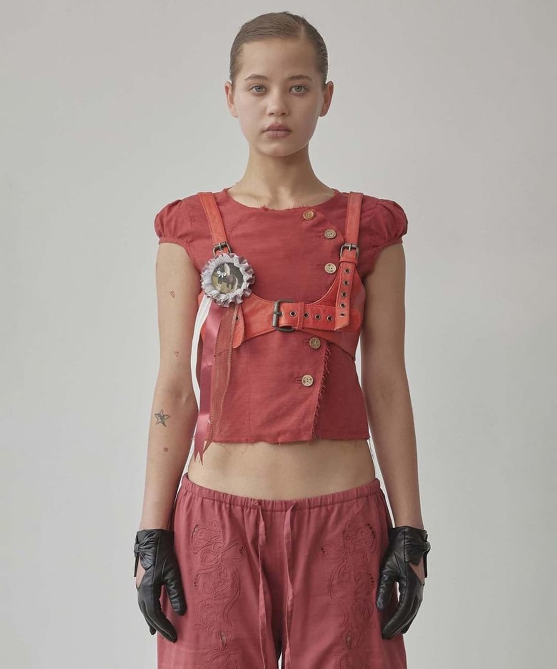 [새상품] 스컬프터 Rosetta Puff Shirt Scarlet M 상품이미지4