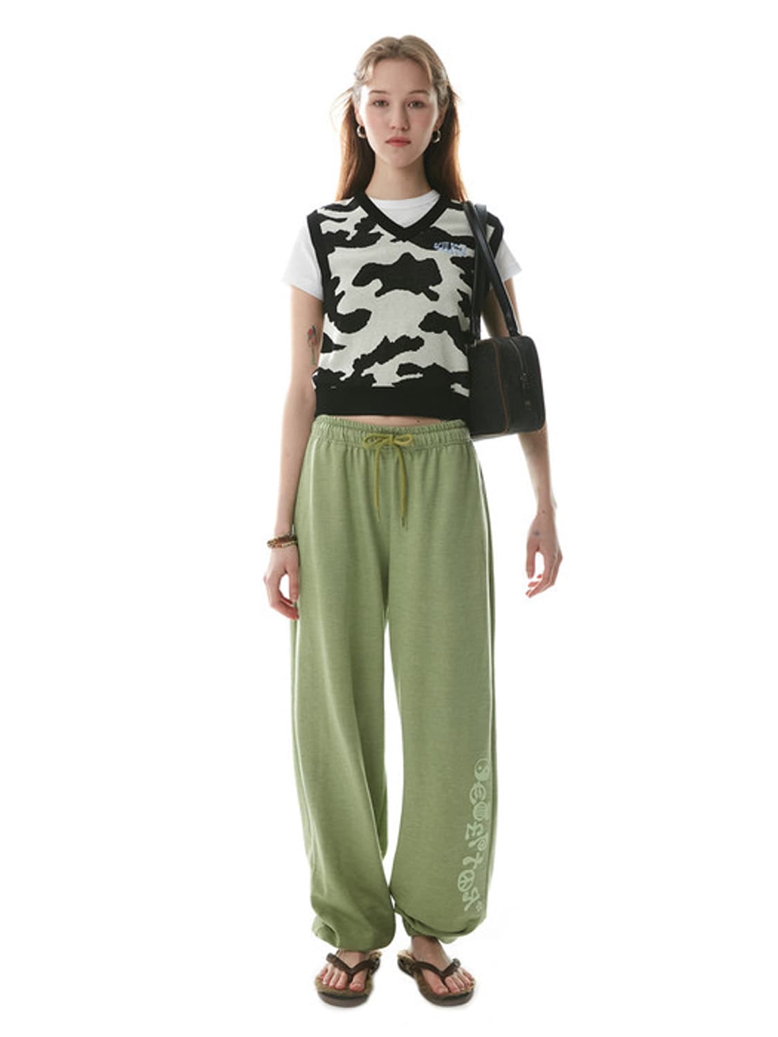 스컬프터 Moo Knit Vest Light Ivory/Black 상품이미지1