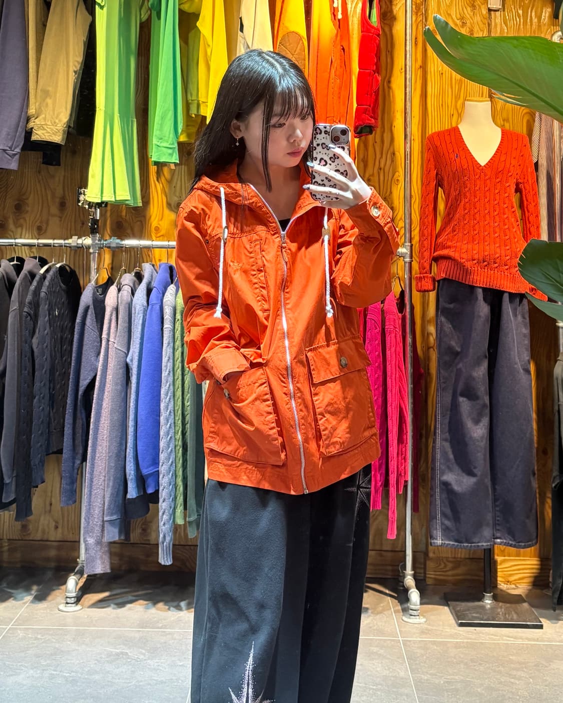 M 아디다스 파이어버드 오렌지 코튼 야상 후드집업  상품이미지1