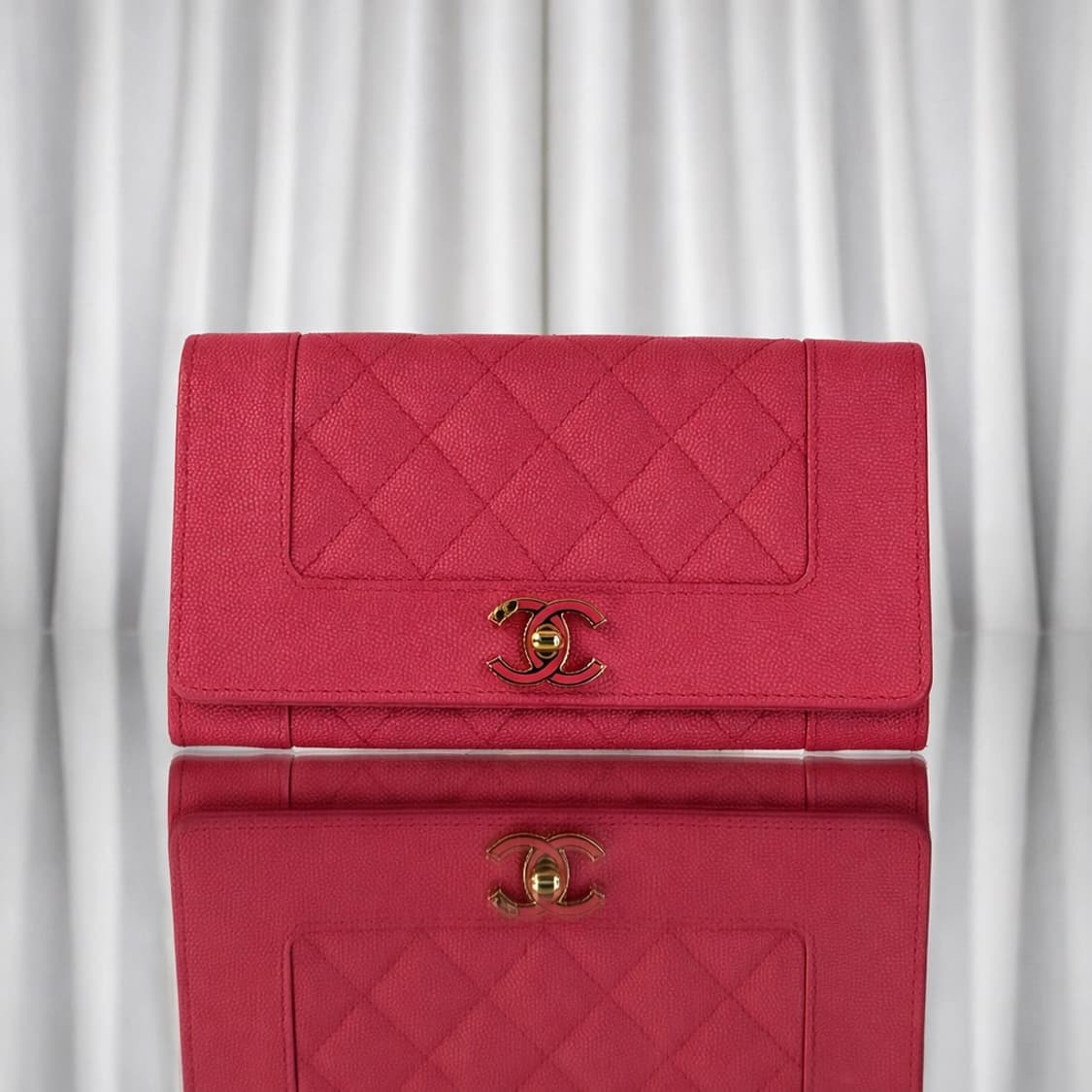 (신형)샤넬 마드모아젤 핑크 똑딱이 장지갑 상품이미지1