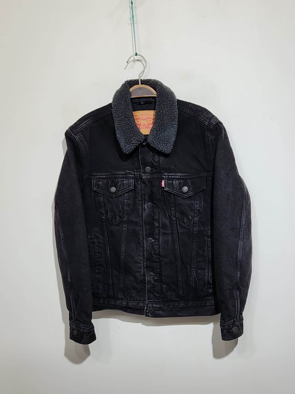(S) 리바이스 양털 청자켓 블랙 데님자켓 레드탭 빈티지  상품이미지1