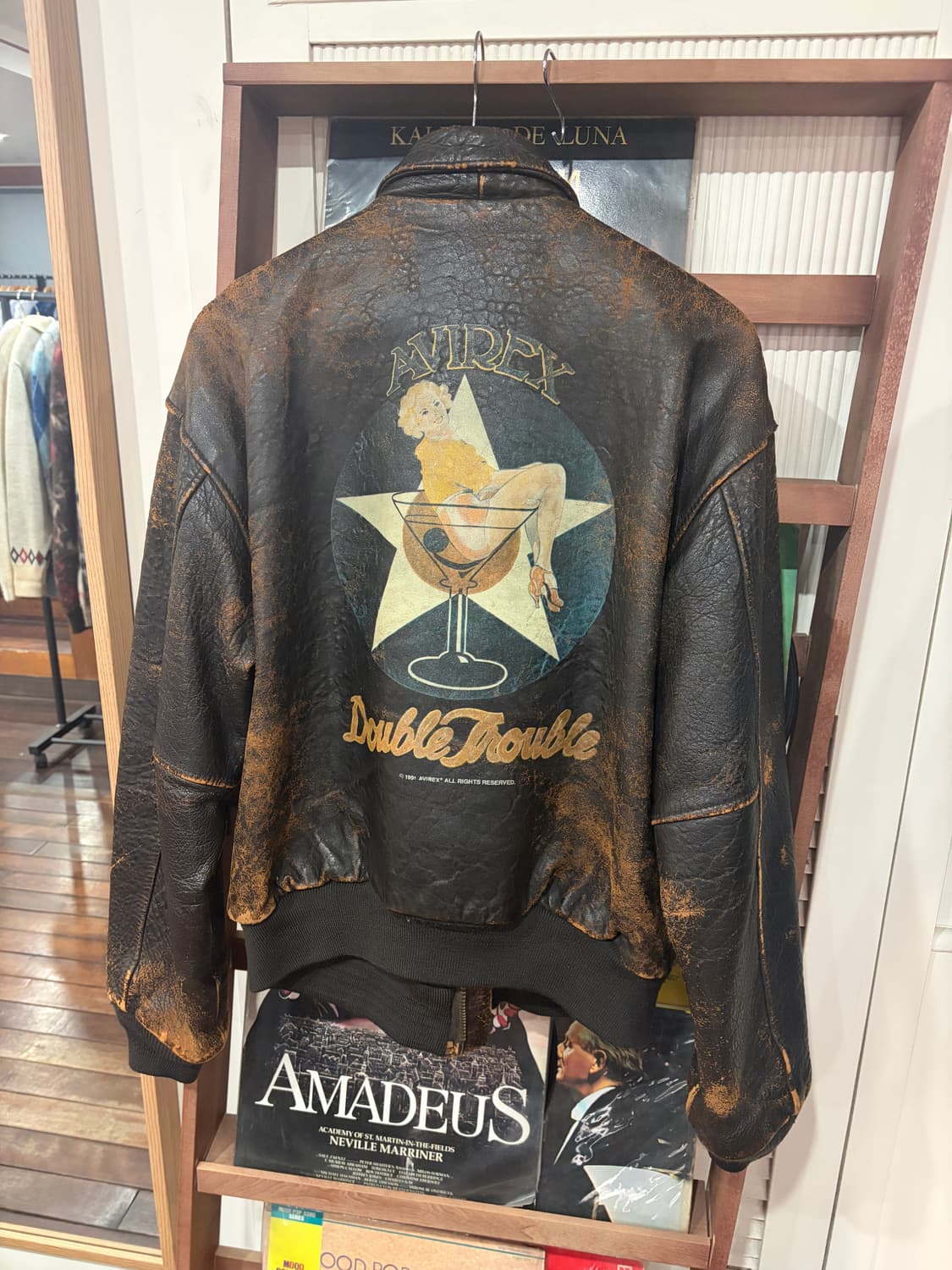 90s Avirex 핀업걸 A-2 레더 자켓 상품이미지1