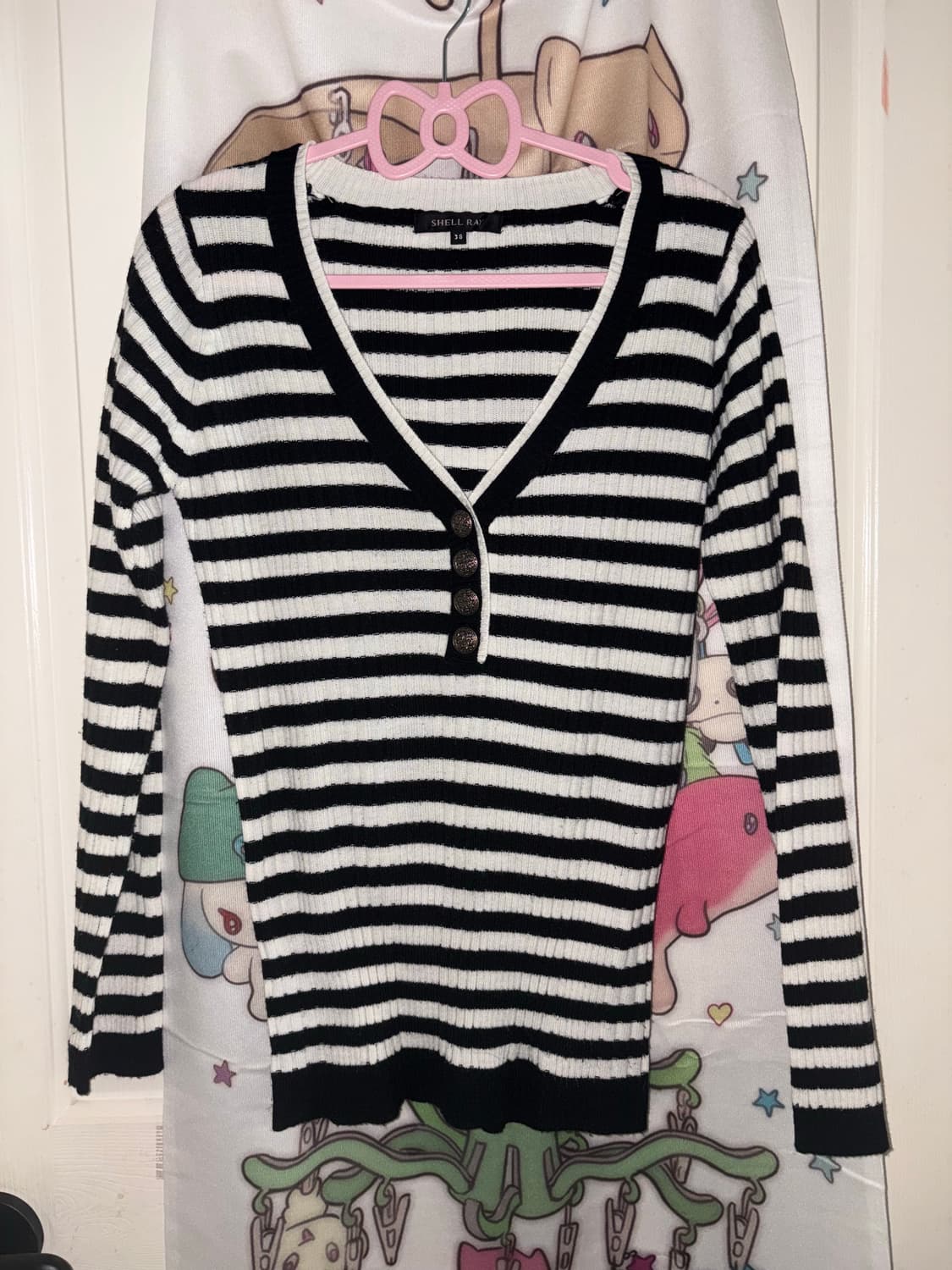 빈티지 스트라이프 골지 티셔츠 갸루 y2k 상품이미지1