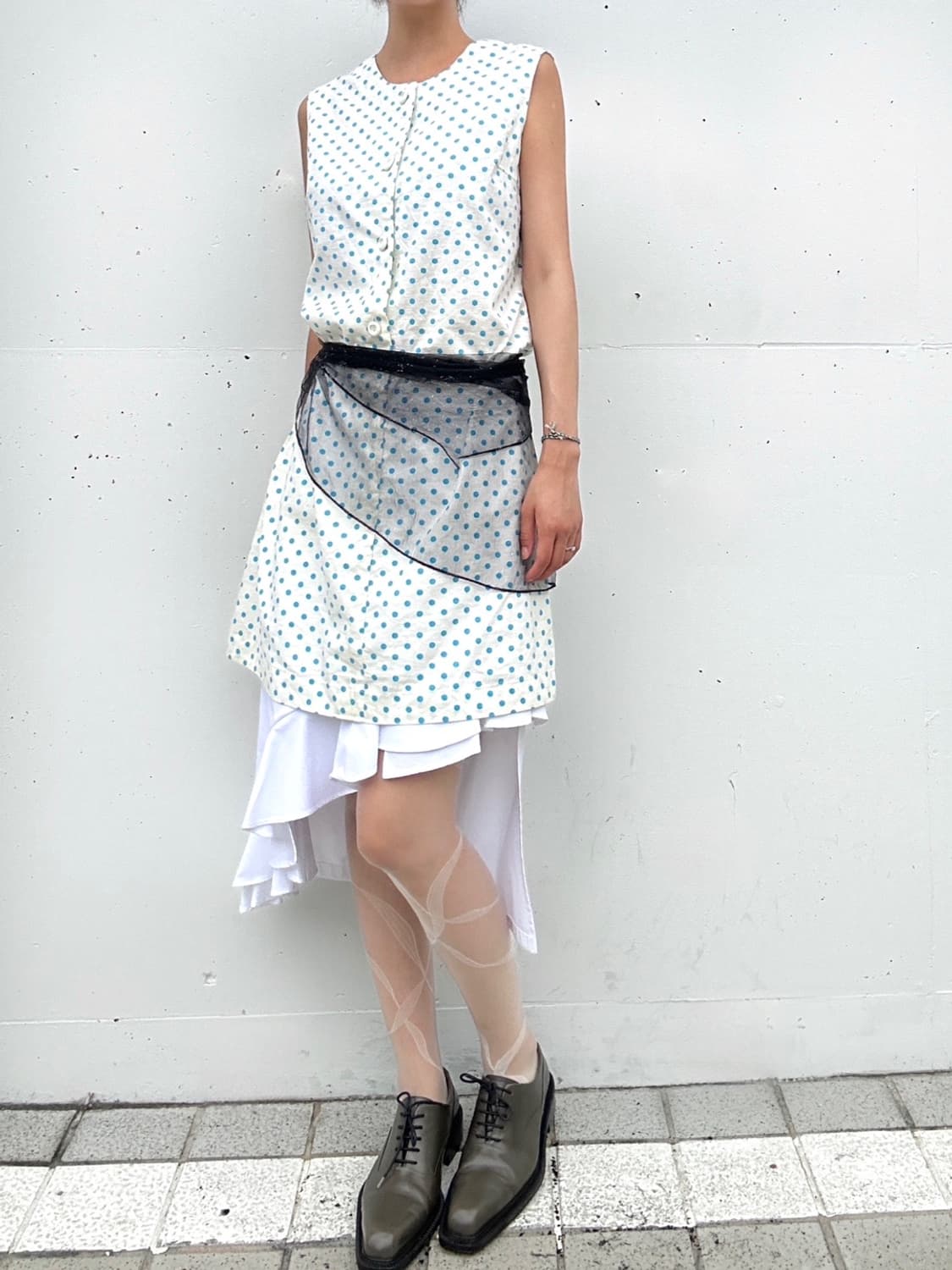 Dot pattern sleeveless top & ops 상품이미지5